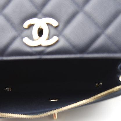 Chanel Caviar Quilted Small Business Affinity Flap Navy 4 of 10
