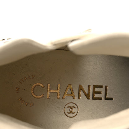 Chanel Lambskin Velvet Cap Toe Short Ankle Boots 37 White 9 of 13