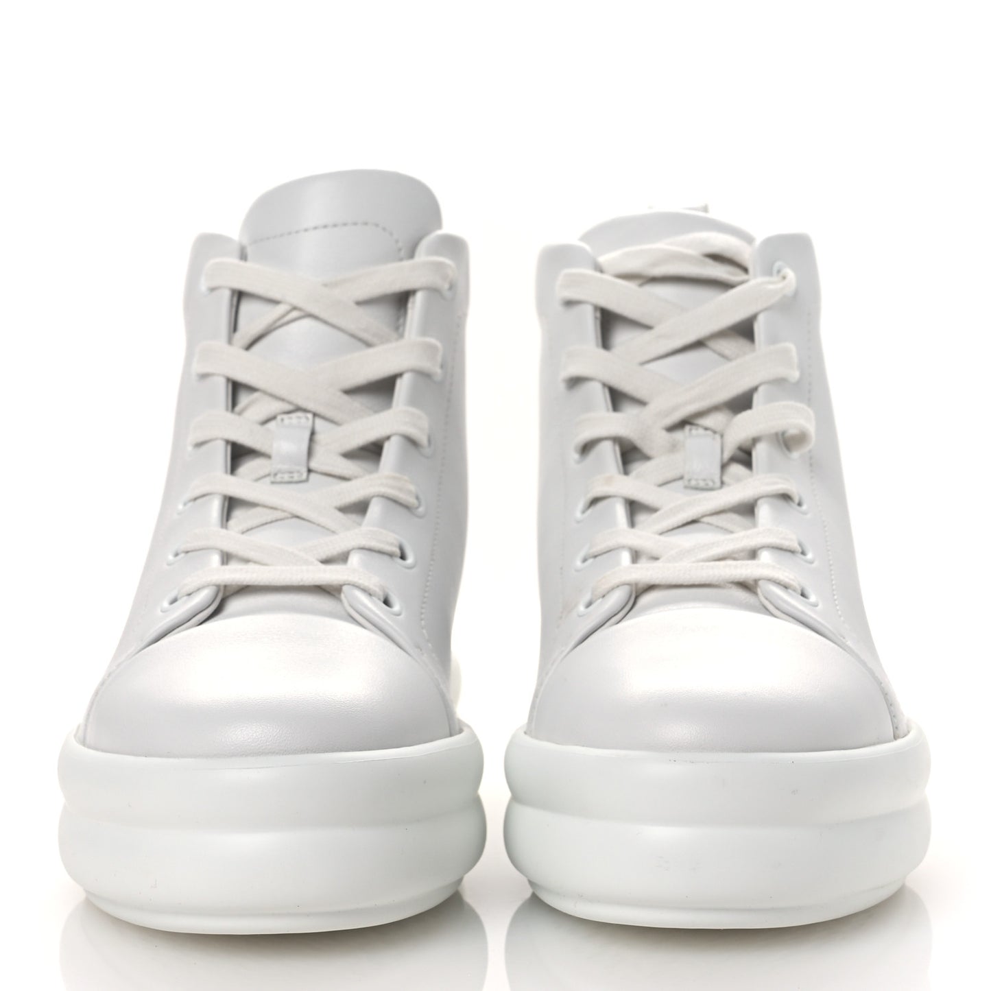 Calfskin Womens Happiness High Top Sneakers 36.5 White