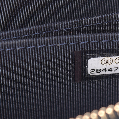 Chanel Caviar Quilted Zip Coin Purse Navy Blue 7 of 8