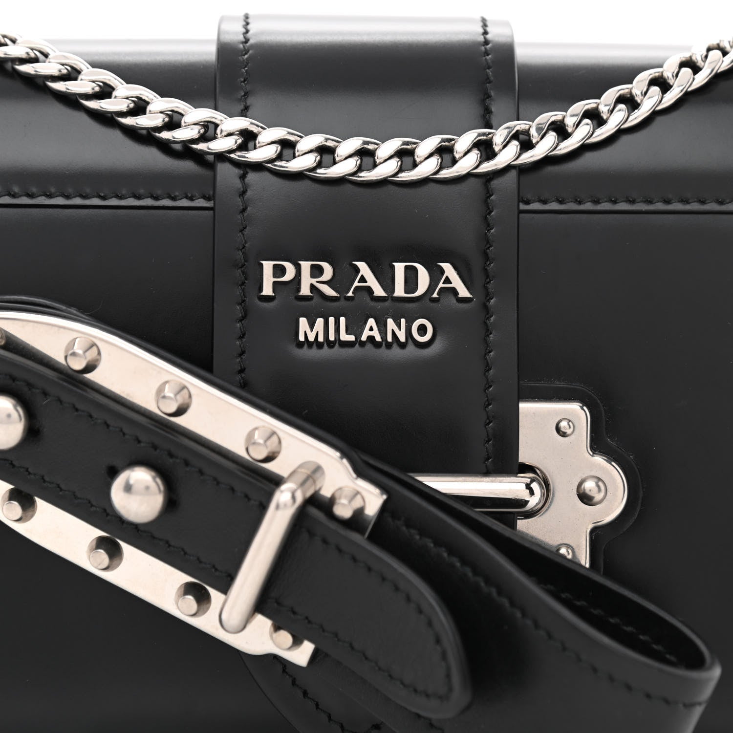 Prada Spazzolato Soft Calfskin Cahier Bag Black 8 of 10