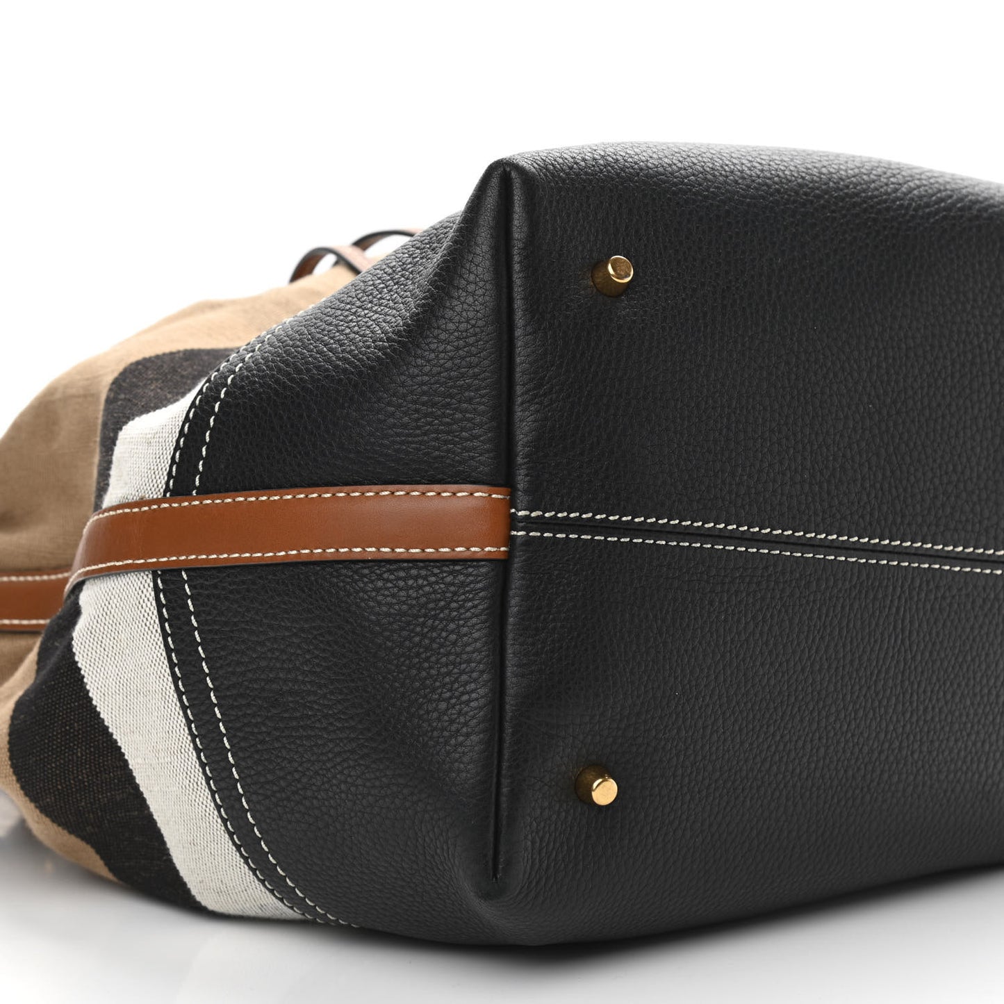 Grainy Calfskin House Check Canvas Medium Heston Crossbody Tan