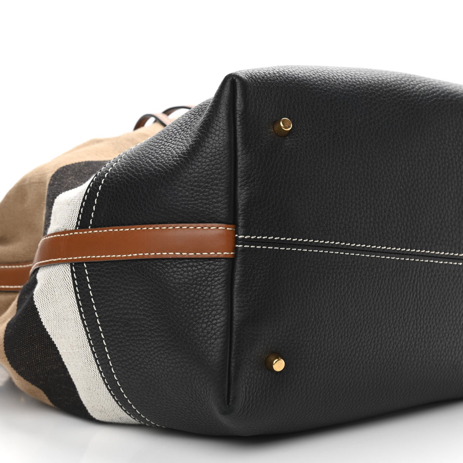 Burberry Grainy Calfskin House Check Canvas Medium Heston Crossbody Tan 9 of 10