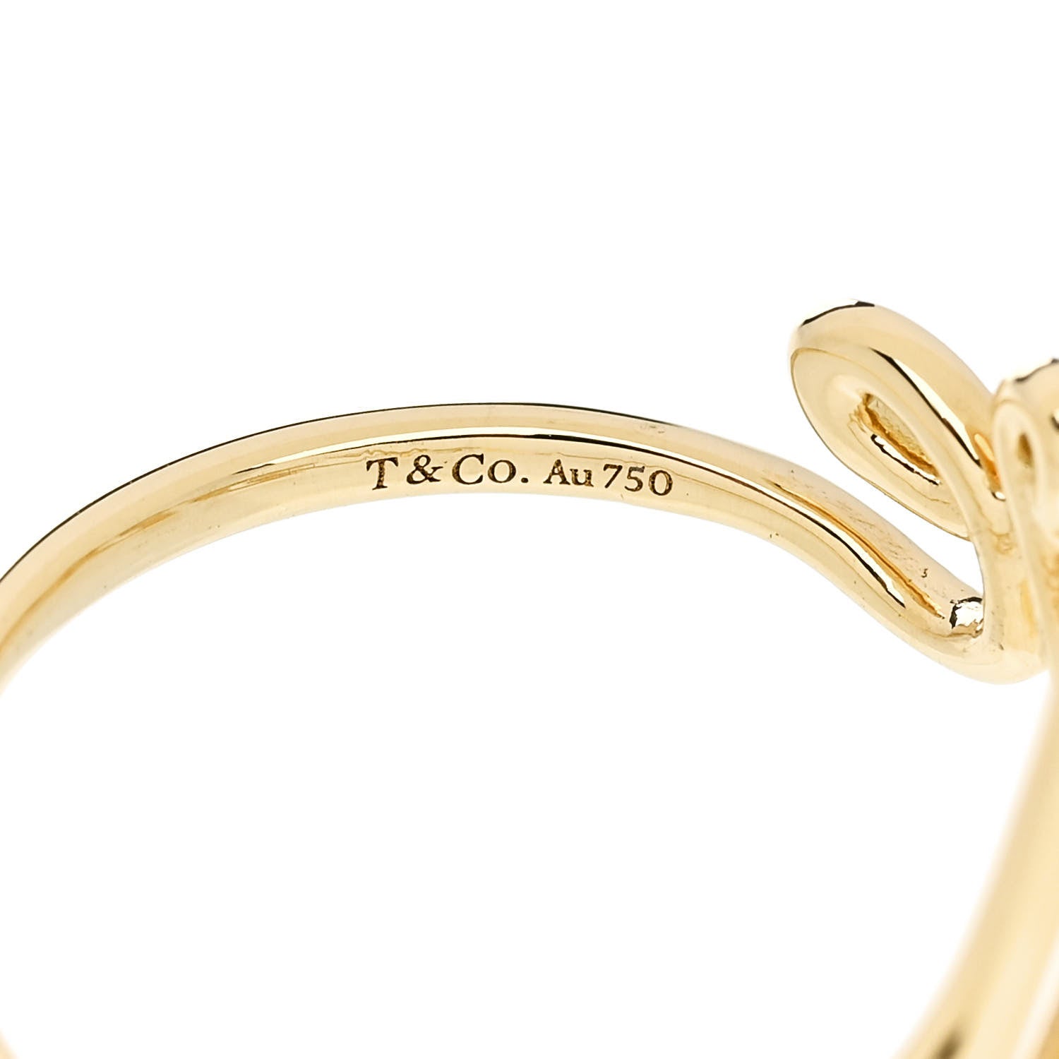 Tiffany 18K Yellow Gold Paloma's Graffiti Love Ring 56 7.5 4 of 6