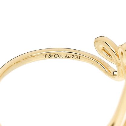 Tiffany 18K Yellow Gold Paloma's Graffiti Love Ring 56 7.5 4 of 6