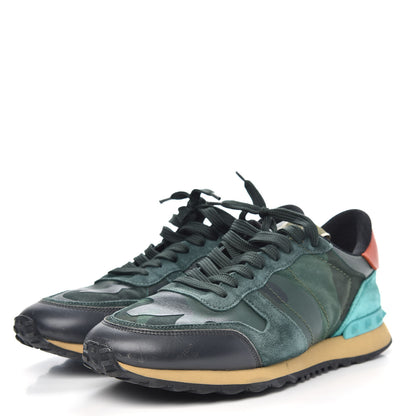 Valentino Garavani Nappa Suede Camouflage Mens Rockrunner Sneakers 42 Multicolor 3 of 11