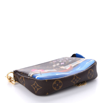 Louis Vuitton Monogram 2019 Christmas Animation Mini Venice Pochette Accessories Blue 4 of 10