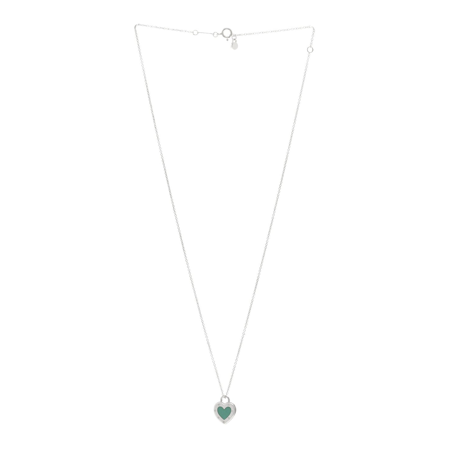 Sterling Silver Enamel Return to Tiffany Love Heart Necklace Blue