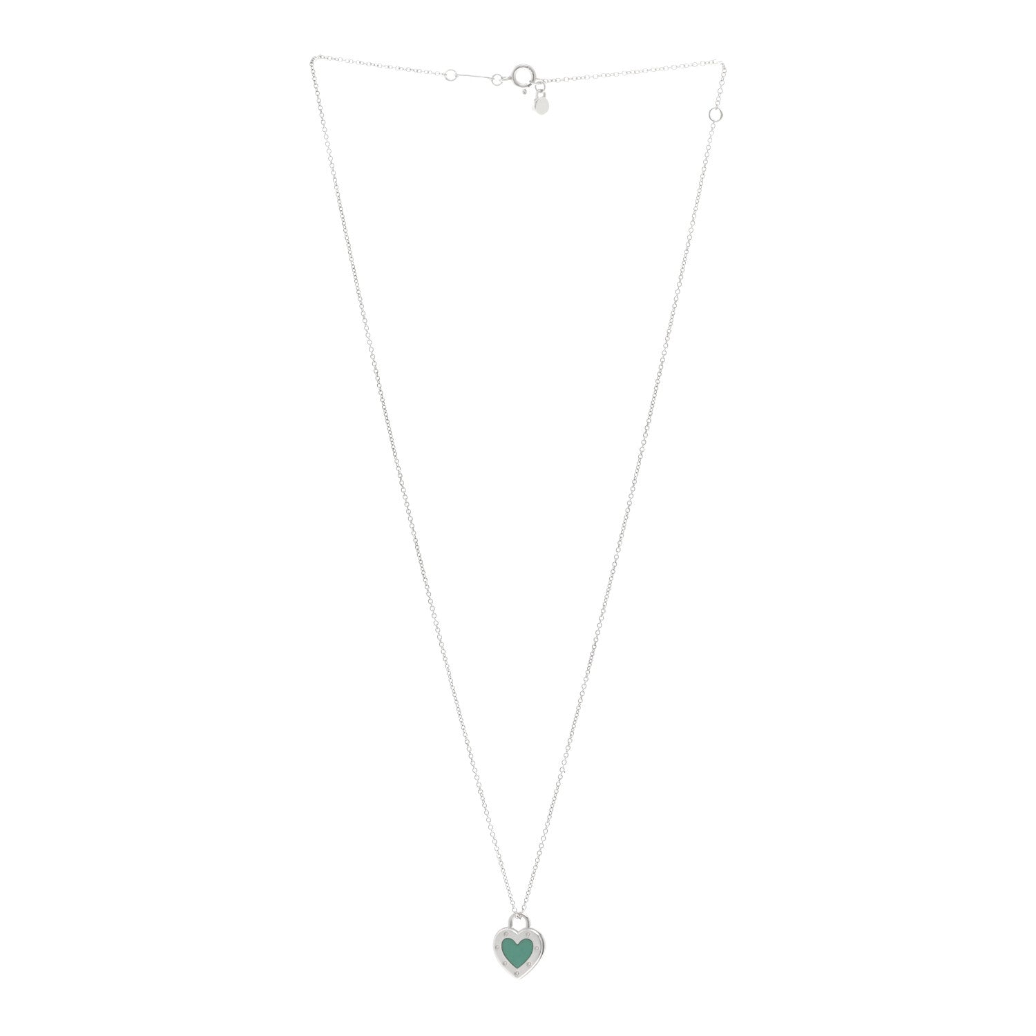 Tiffany Sterling Silver Enamel Return to Tiffany Love Heart Necklace Blue 3 of 4