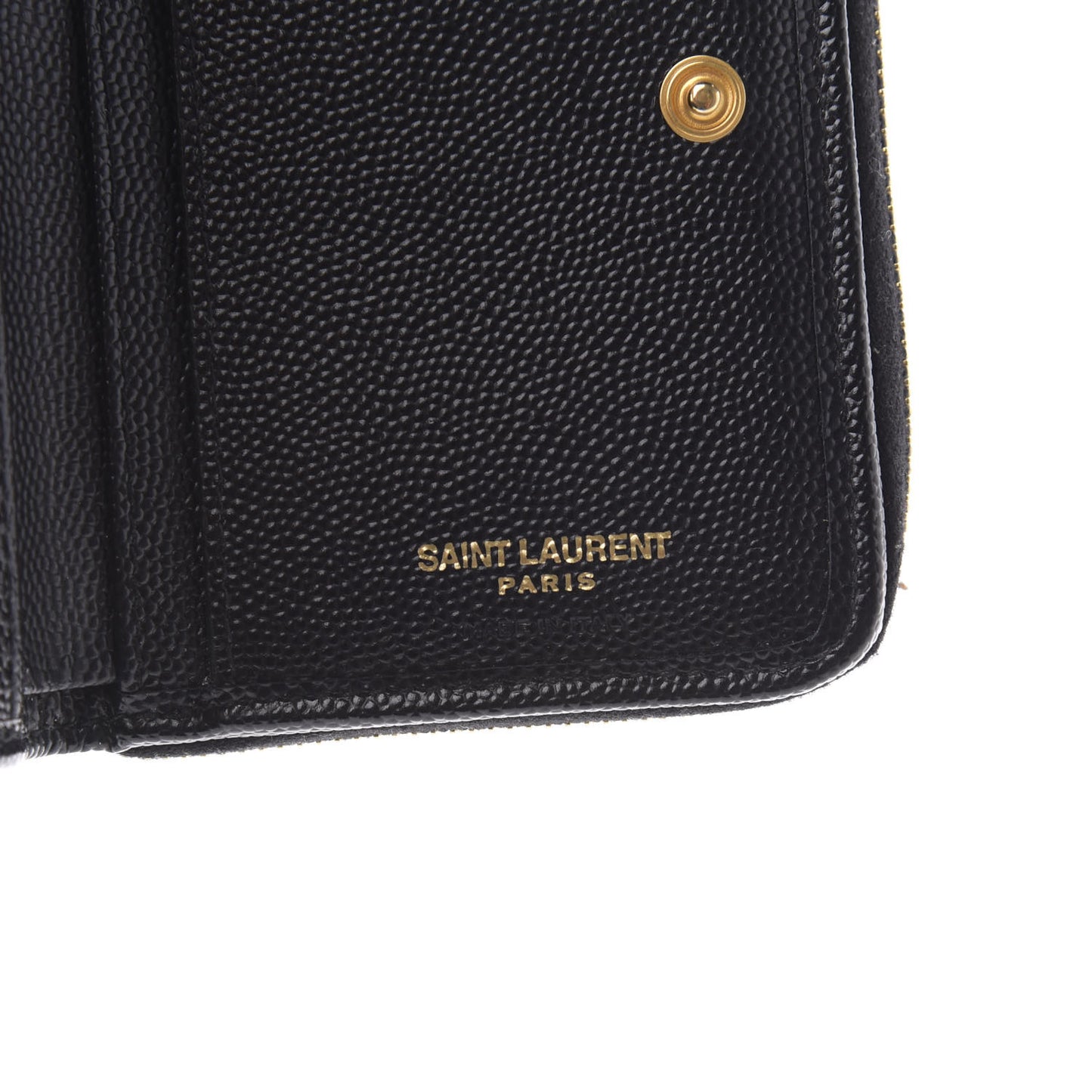 Grain De Poudre Matelasse Chevron Monogram Compact Zip Around Wallet Black