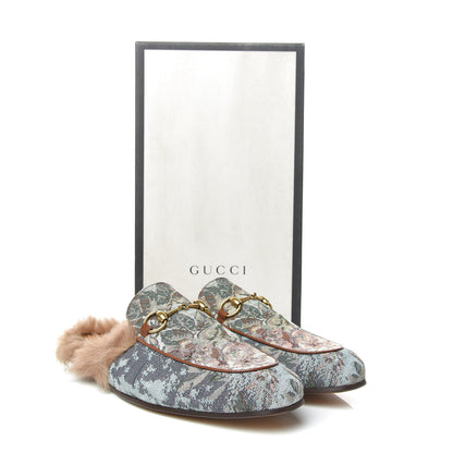 Gucci Jacquard Fur Floral Mens Princetown Slippers 10 Multicolor 8 of 8