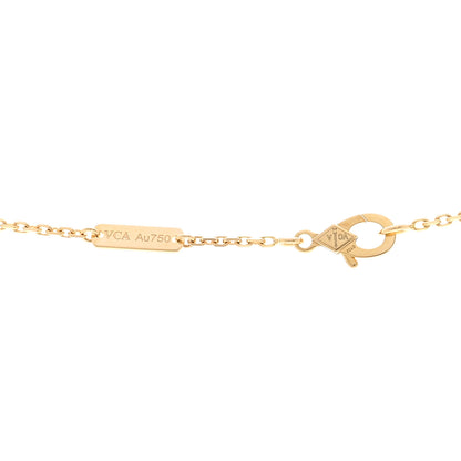 Van Cleef & Arpels 18K Yellow Gold Mother of Pearl Vintage Alhambra Pendant Necklace 4 of 5