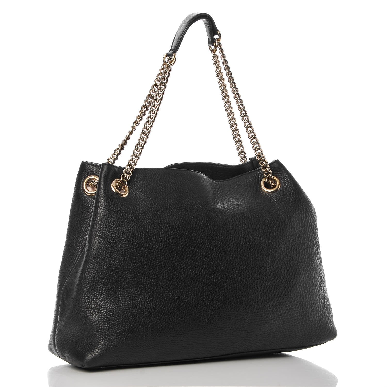 Gucci Pebbled Calfskin Medium Soho Chain Shoulder Bag Black 3 of 10