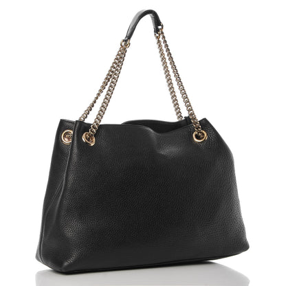 Gucci Pebbled Calfskin Medium Soho Chain Shoulder Bag Black 3 of 10