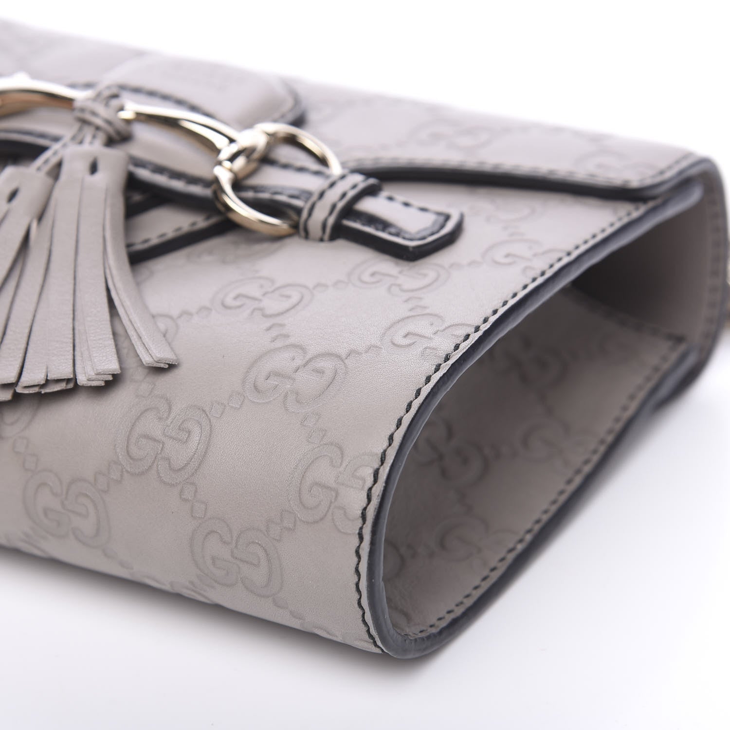 Gucci Guccissima Mini Emily Chain Shoulder Bag Storm Grey 8 of 9