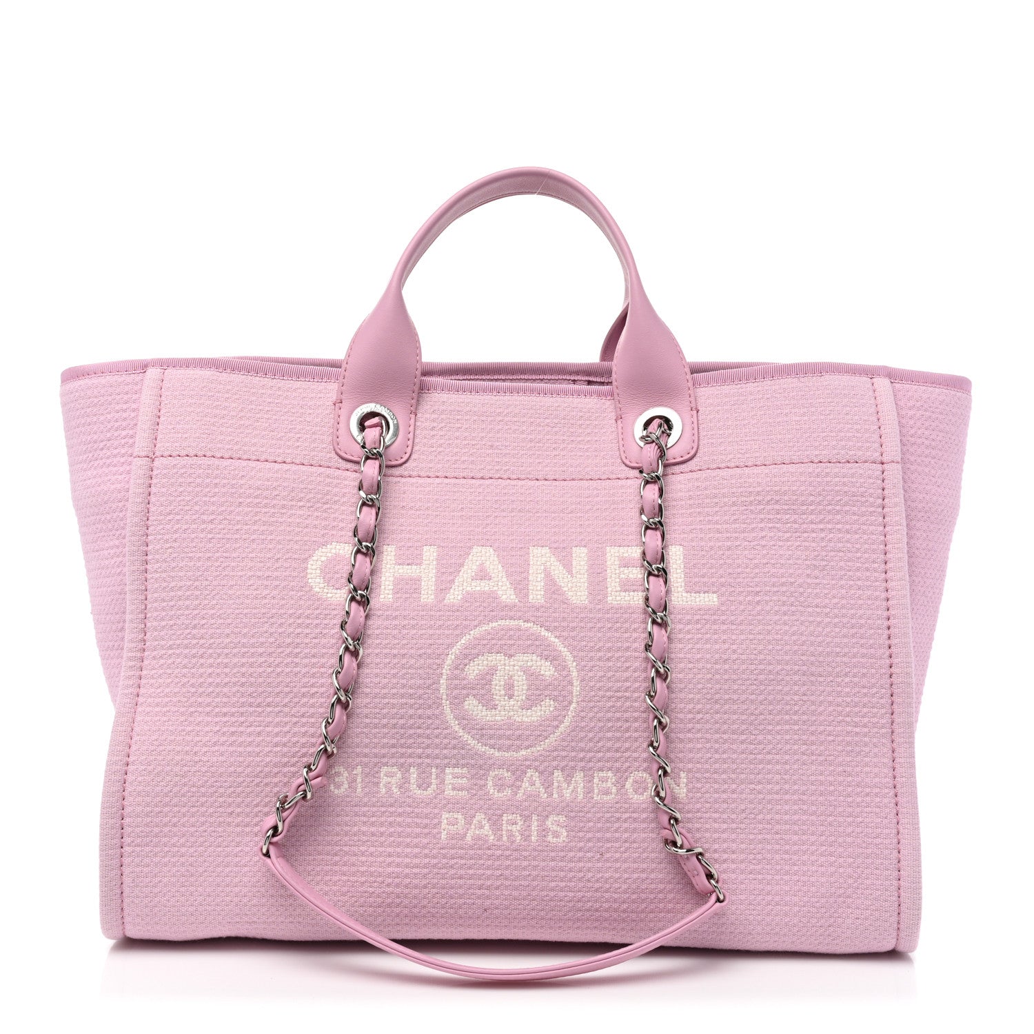 Chanel Mixed Fibers Medium Deauville Tote Dark Pink 3 of 10