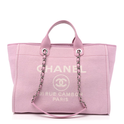 Chanel Mixed Fibers Medium Deauville Tote Dark Pink 3 of 10