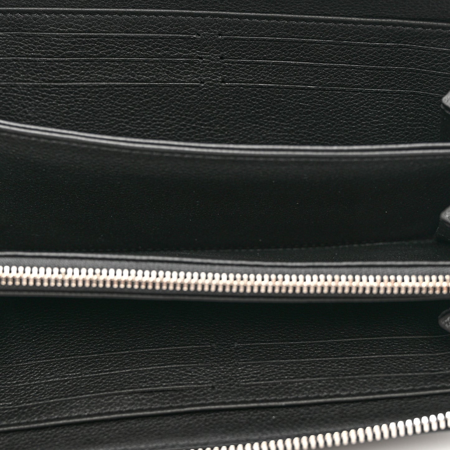 Calfskin Zippy Lockme Wallet Black