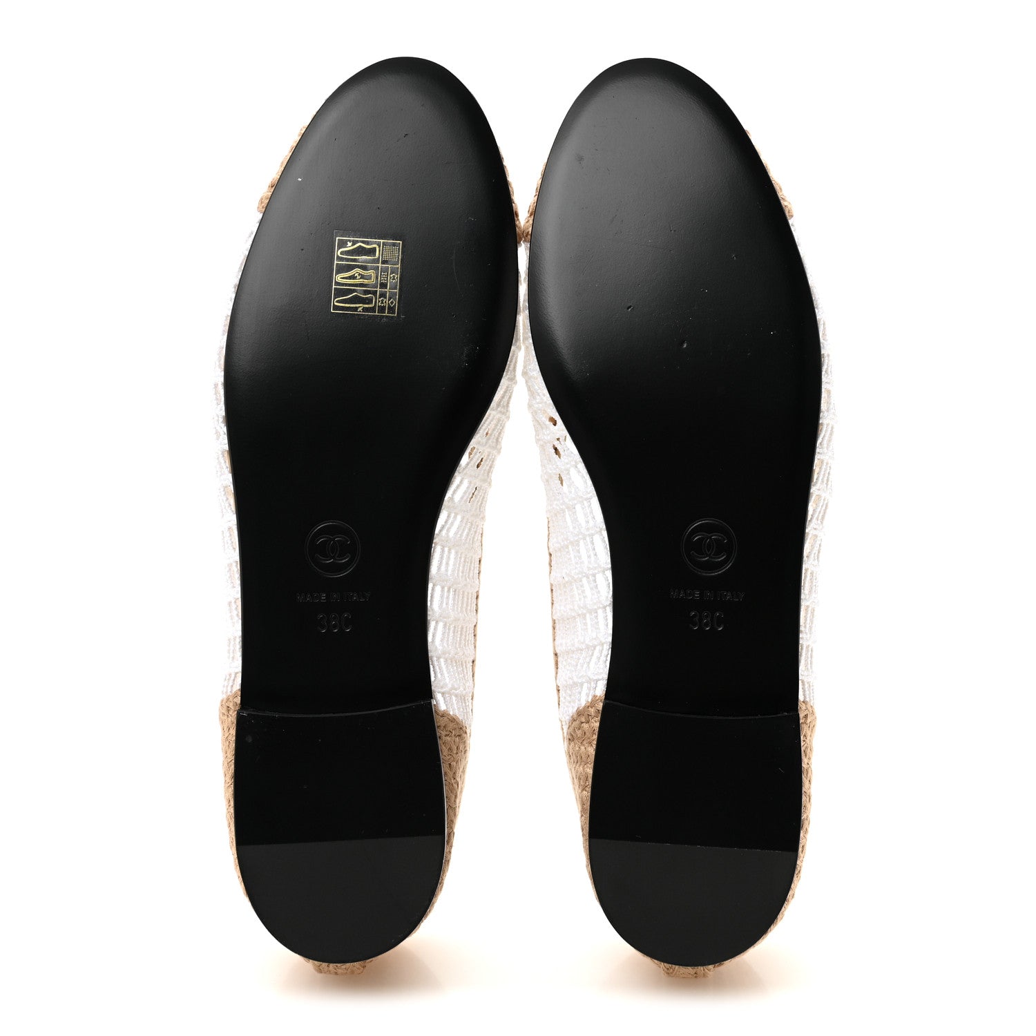 Chanel Raffia Cap Toe Ballerina Flats 38 White Beige 6 of 10