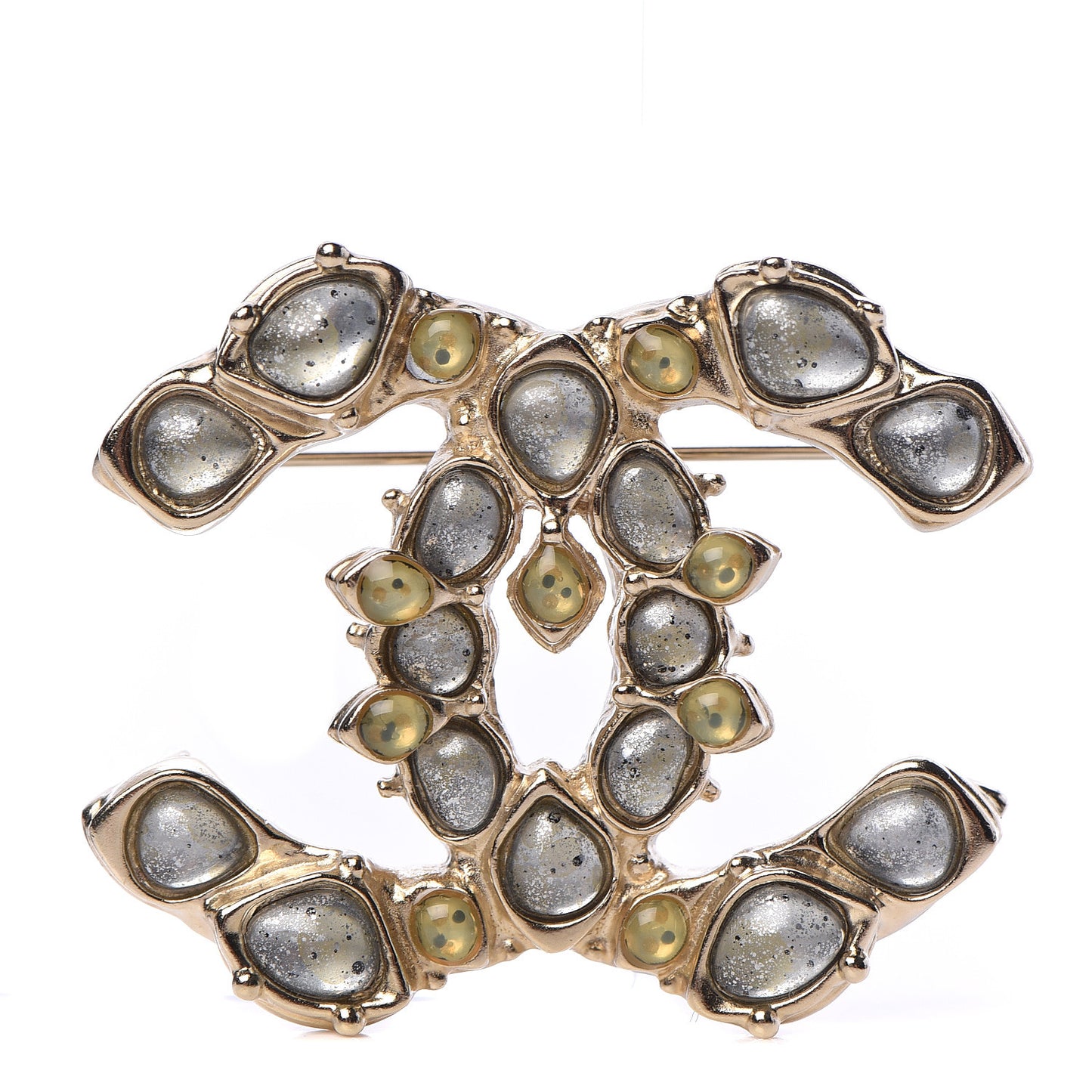 Resin CC Brooch Gold