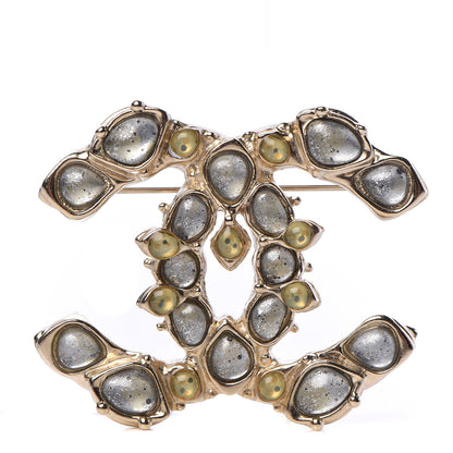 Chanel Resin CC Brooch Gold 1 of 5