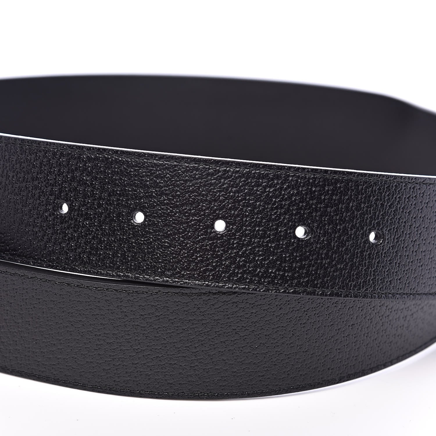 Gucci Textured Dollar Calfskin Nickel Double G 40mm Belt 95 38 Black 5 of 7