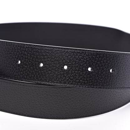 Gucci Textured Dollar Calfskin Nickel Double G 40mm Belt 95 38 Black 5 of 7
