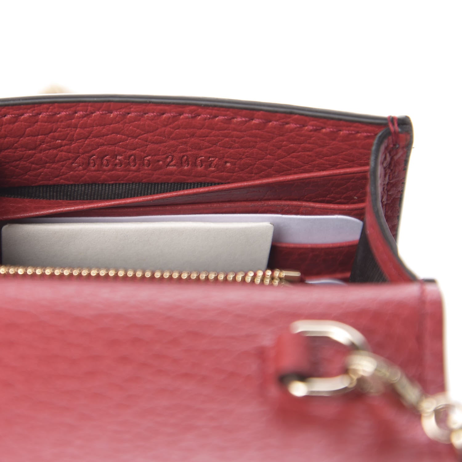 Gucci Dollar Calfskin Medium Betty Chain Wallet Red 6 of 9