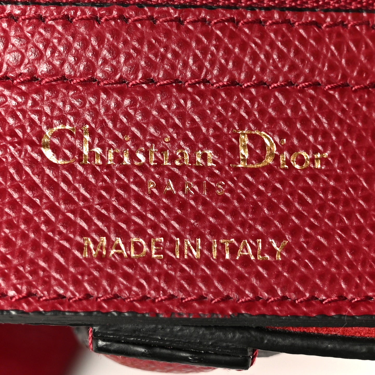 Grained Calfskin Saddle Bag Red