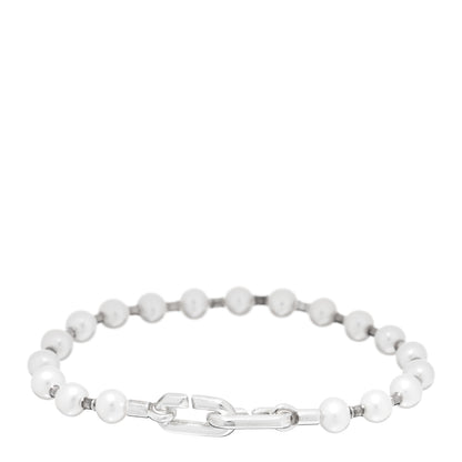 Tiffany Sterling Silver Pearl 5-6mm HardWear Bracelet 2 of 3