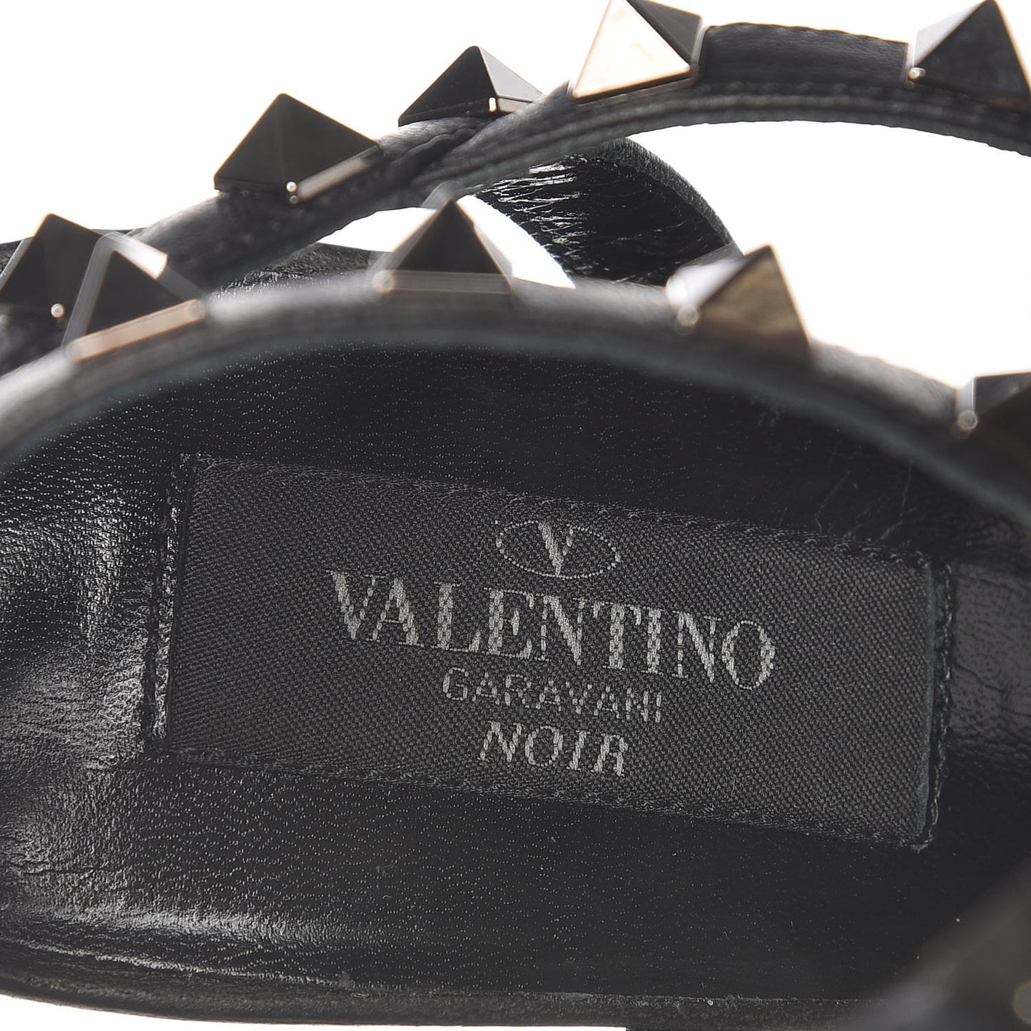 Patent Nappa Rockstud Ankle Strap 65mm Pumps 36.5 Black