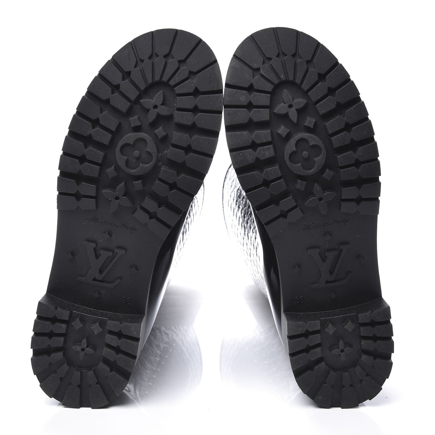 Louis Vuitton Rubber Embossed Monogram Splash Rain Boots 38 Black 8 of 8
