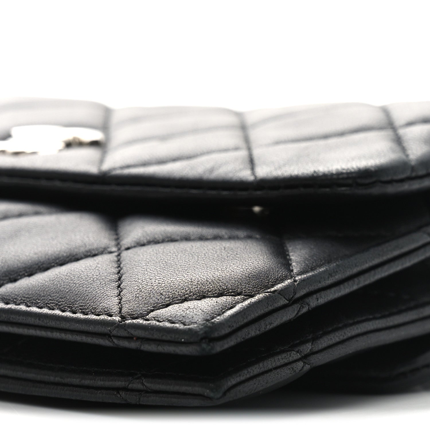 Chanel Lambskin Quilted Double Sided Wallet On Chain WOC Black 10 of 11
