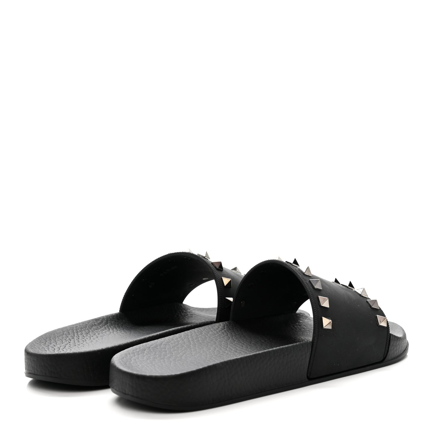 Rubber Rockstud Slide Sandals 39 Black