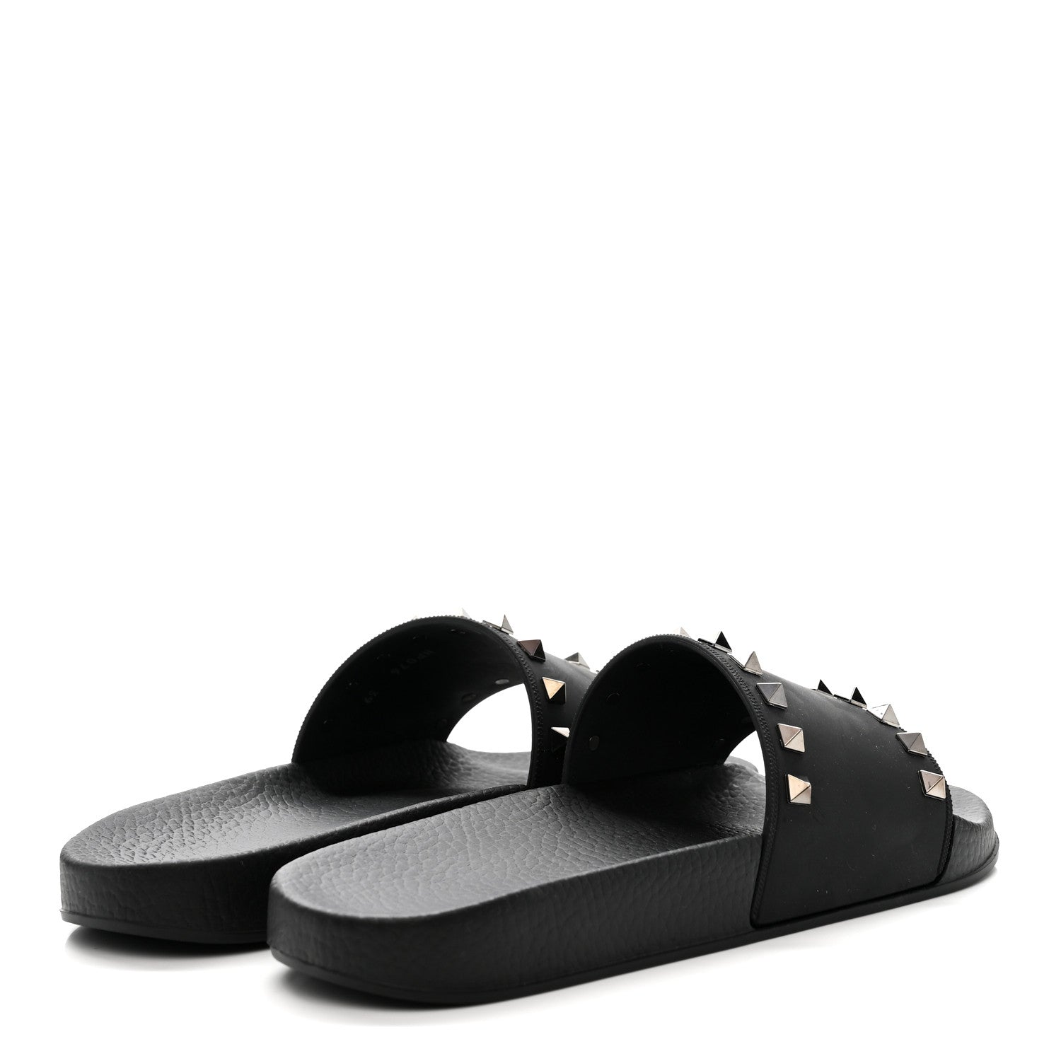 Valentino Garavani Rubber Rockstud Slide Sandals 39 Black 5 of 9