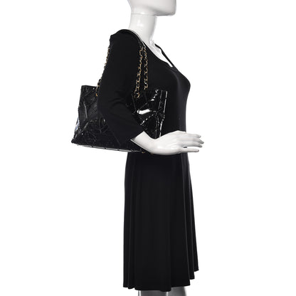 Chanel Patent Perforated CC Shopping Tote Black 2 of 21