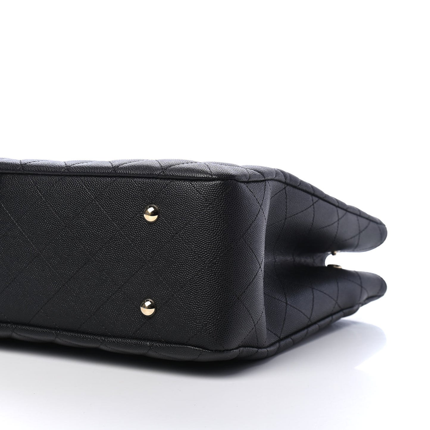 Caviar Quilted Large Shopping Tote Black