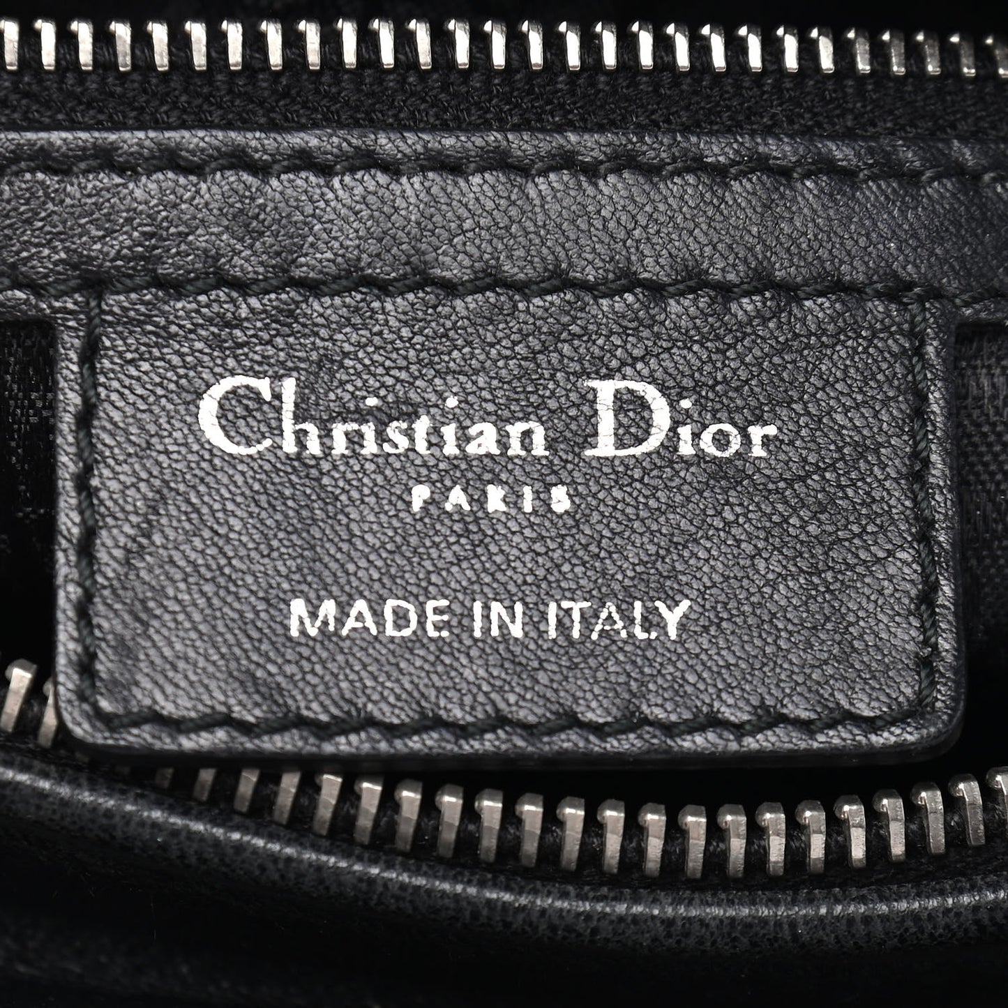 Lambskin Cannage Contrast Stitch Medium Lady Dior Black