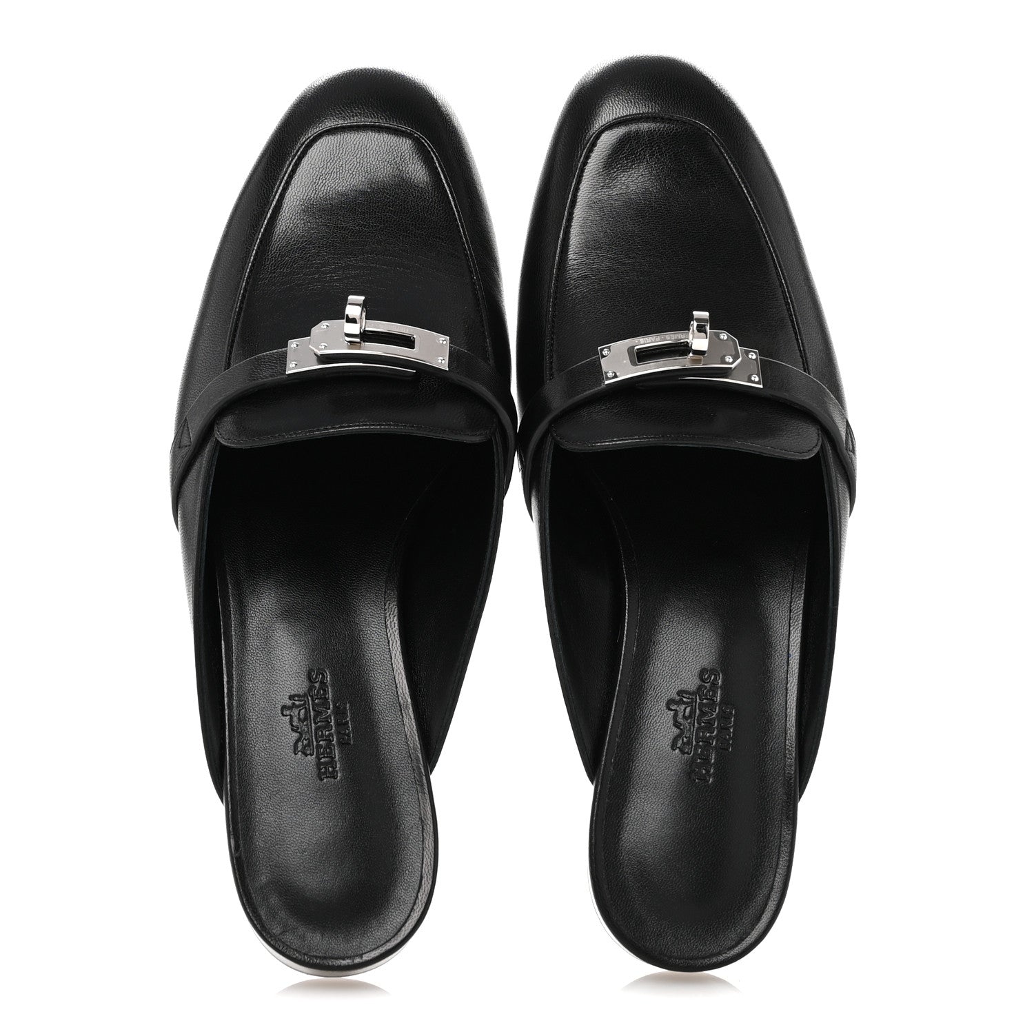 Hermes Goatskin Oz Mules 37 Black 2 of 10