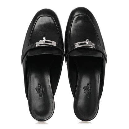 Hermes Goatskin Oz Mules 37 Black 2 of 10