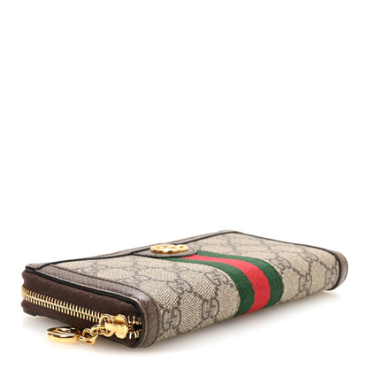 Gucci GG Supreme Monogram Web Ophidia Zip Around Wallet Brown 4 of 6