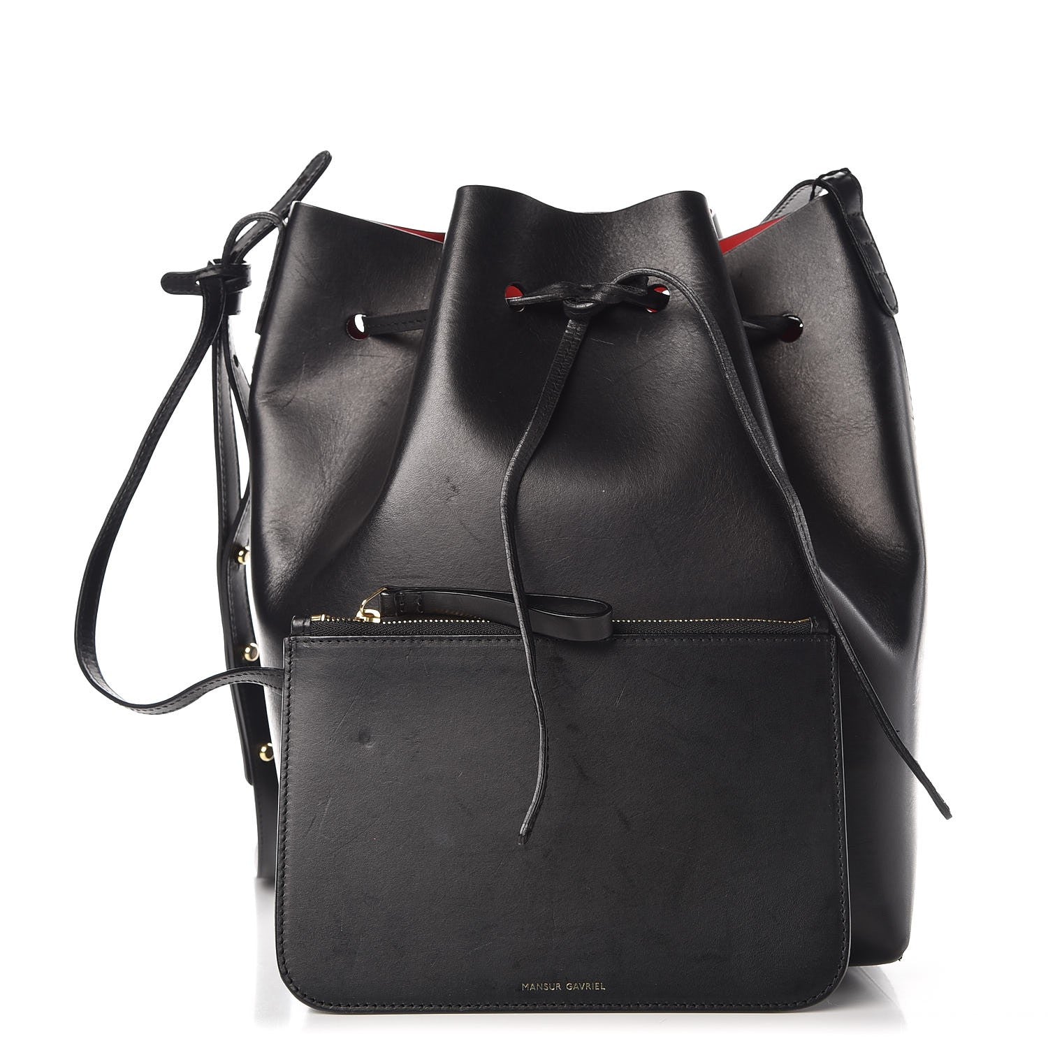 Mansur Gavriel Calfskin Bucket Bag Black Flamma 4 of 13