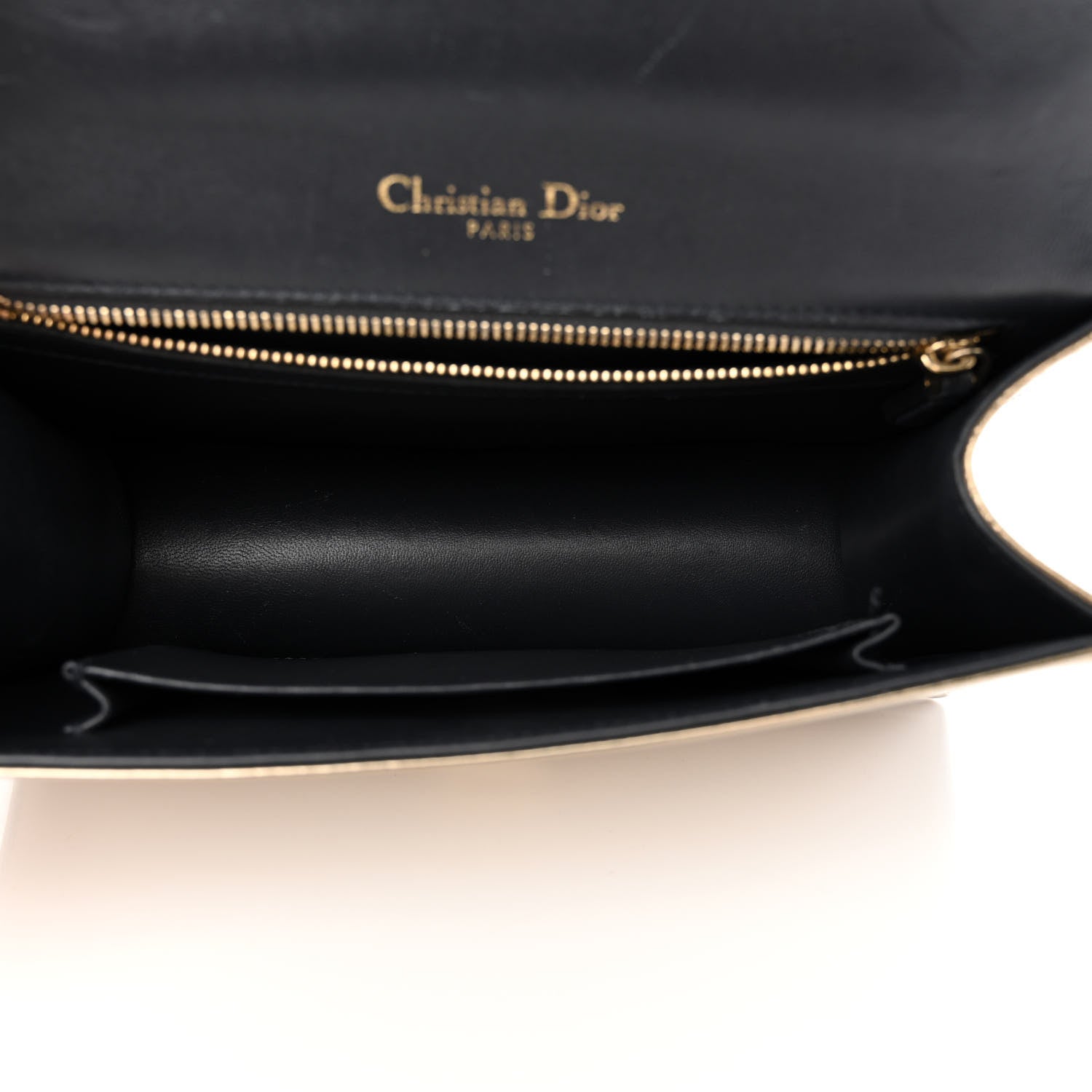 Christian Dior Metallic Patent Micro-Cannage Medium Diorama Flap Bag Gold 12 of 16