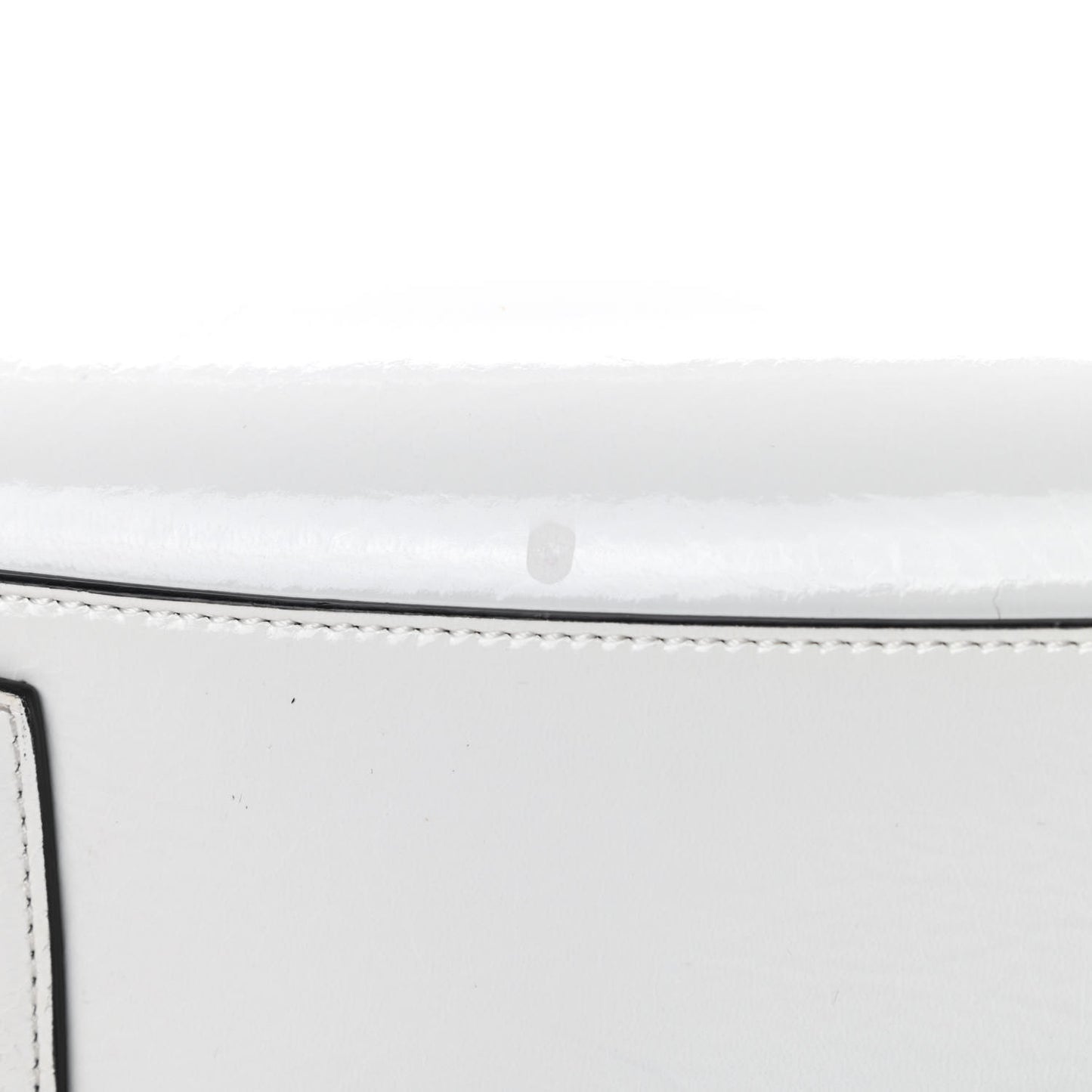 Crinkled Patent Calfskin Mini Antigona White