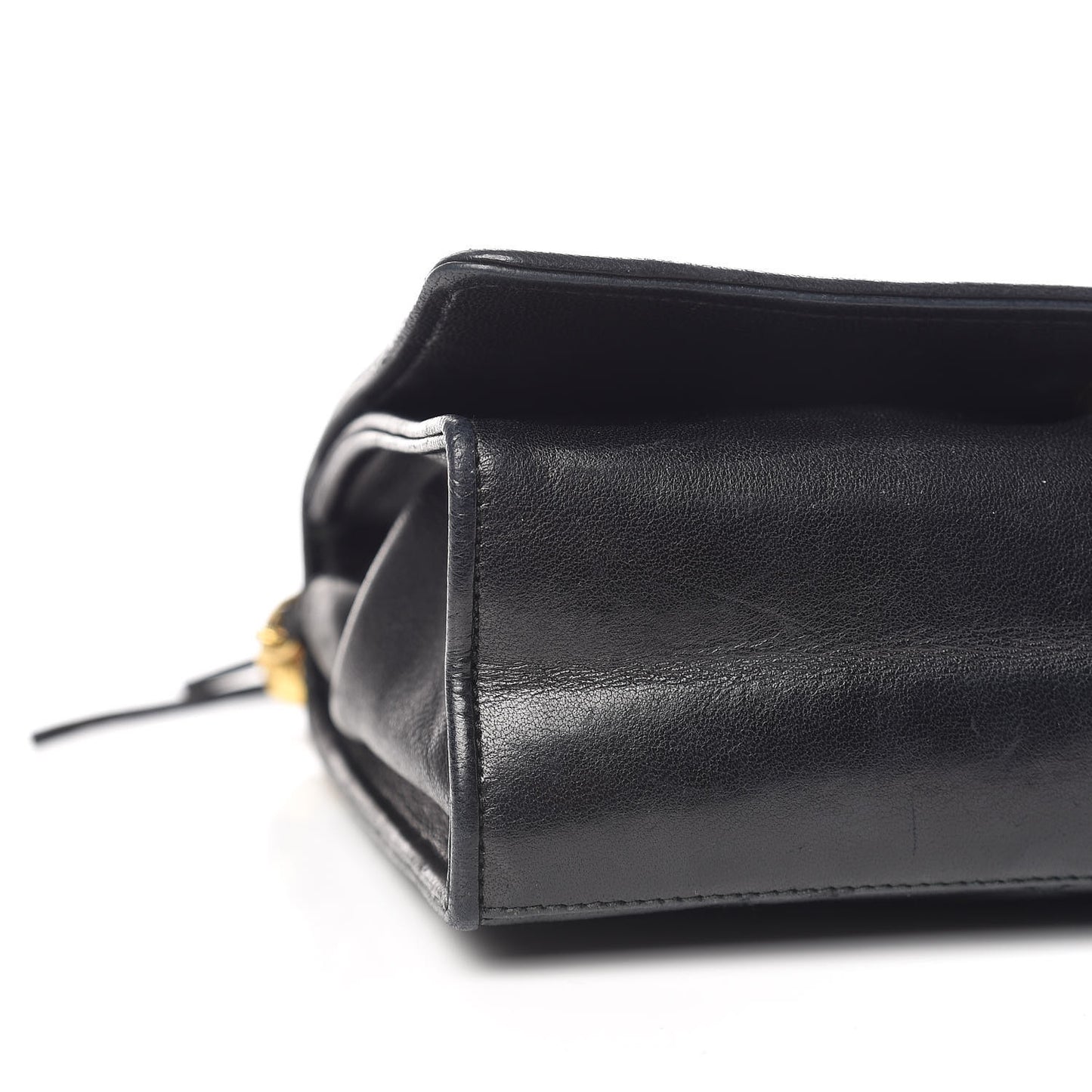 Lambskin Quilted Small Tassel Single Flap Black