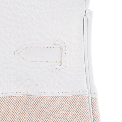 Hermes Toile Taurillon Clemence Birkin 35 White 35 of 41