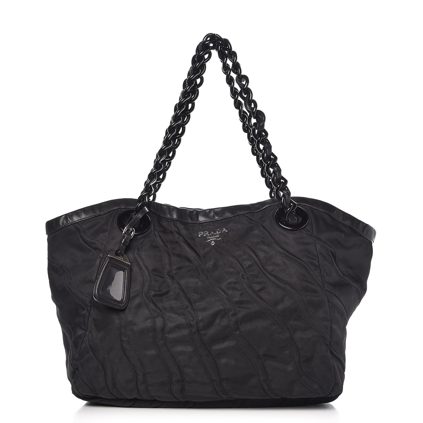 Tessuto Nylon Stripes Tote Black