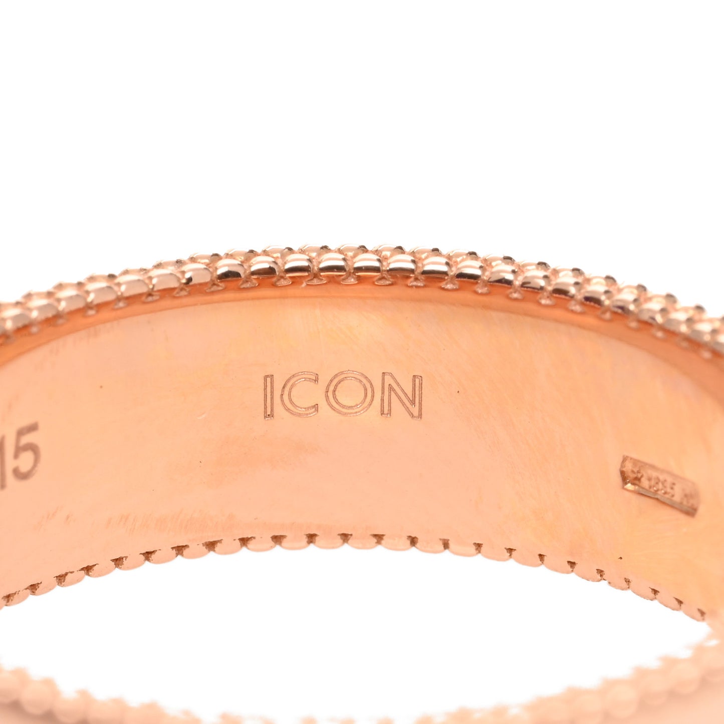 18K Rose Gold Enamel 6mm Icon Blooms Ring 54 7