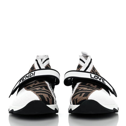 Fendi Stretch Yarn FF Stiff Band Rockoko Sneakers 36 White Black Tobacco 2 of 7