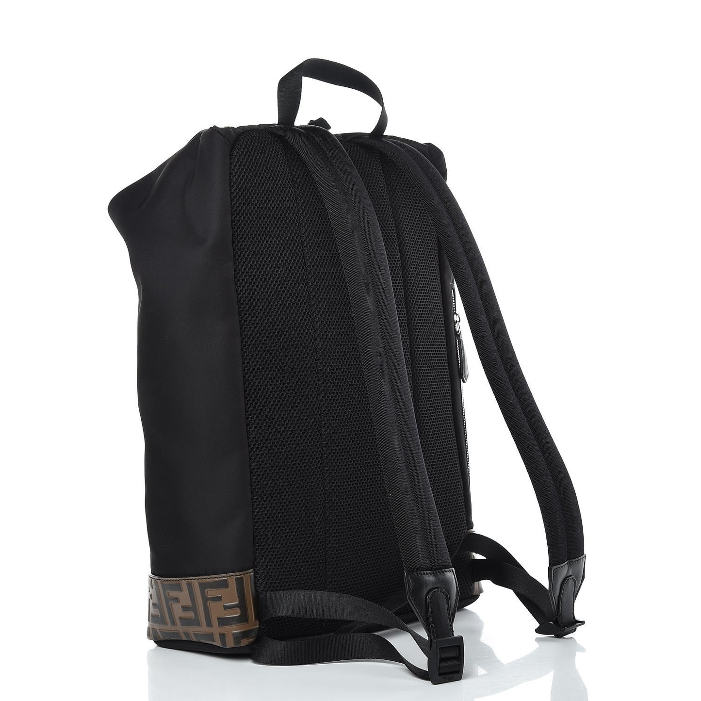 Nylon Vitello FF 1974 Embossed Cross Strap Backpack Black Maya